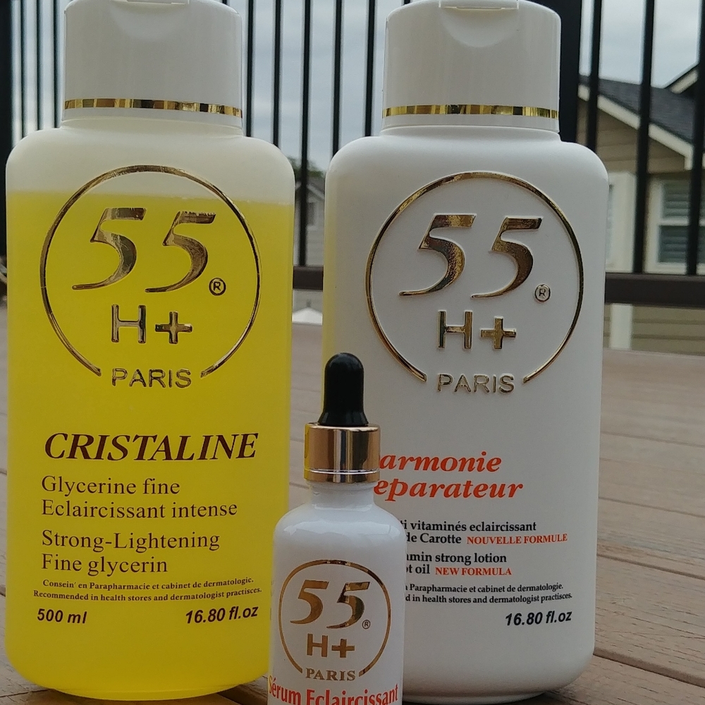55H+ paris carrot lotion, serum and glyceryl